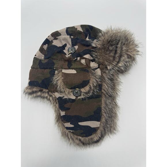 AE Trapper Hat American Eagle Winter Warm Hat Faux Fur Lined Camouflage - Picture 1 of 12